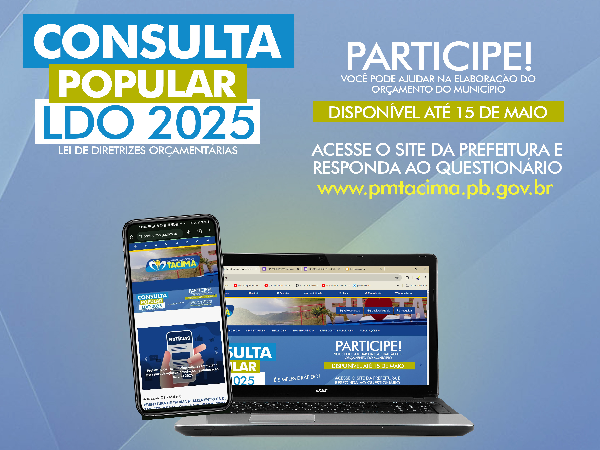 Prefeitura de Tacima disponibiliza formulário para participação da população na elaboração da LDO 2025